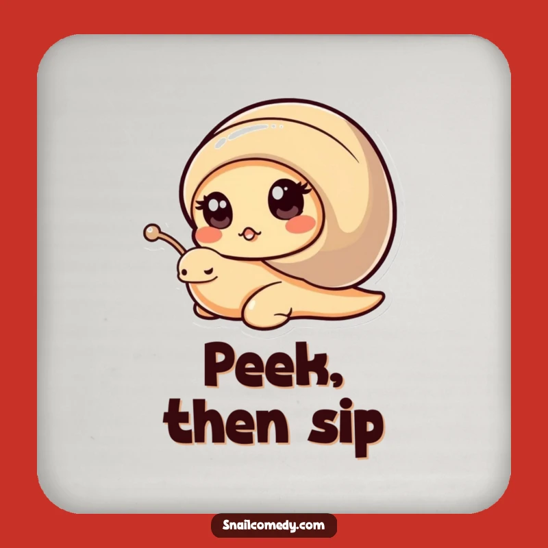 Funny Kawaii Snail Coasters: Peeking Snail Set, Chic Funny Gift