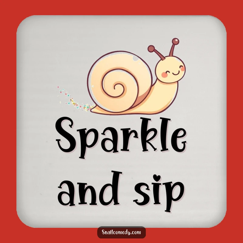 Funny Kawaii Snail Glitter Coaster - Adorable Sparkle & Magical Surface Protection