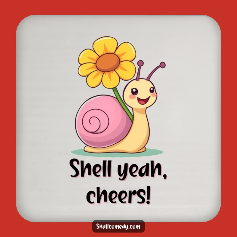 Funny Snail Flower Coaster: Protect Surfaces with Cheerful Blooms, Gift