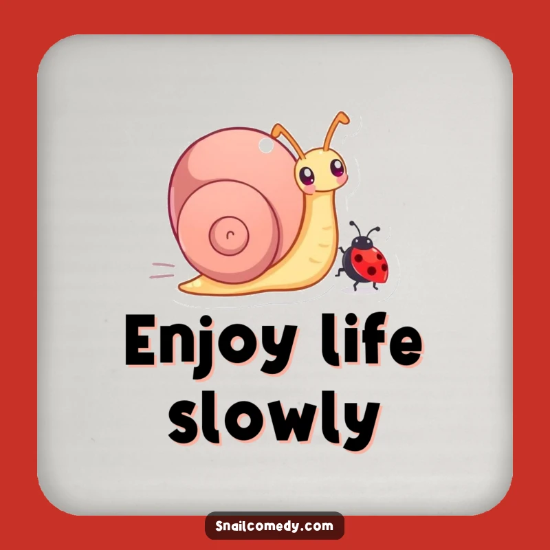 Funny Snail Race Drink Coaster: Protect Surfaces with Humor