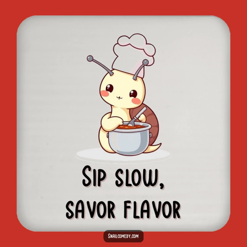 Funny Chef Snail Coaster: Protect Surfaces with Culinary Flair, Delightful Foodie Funny Gift