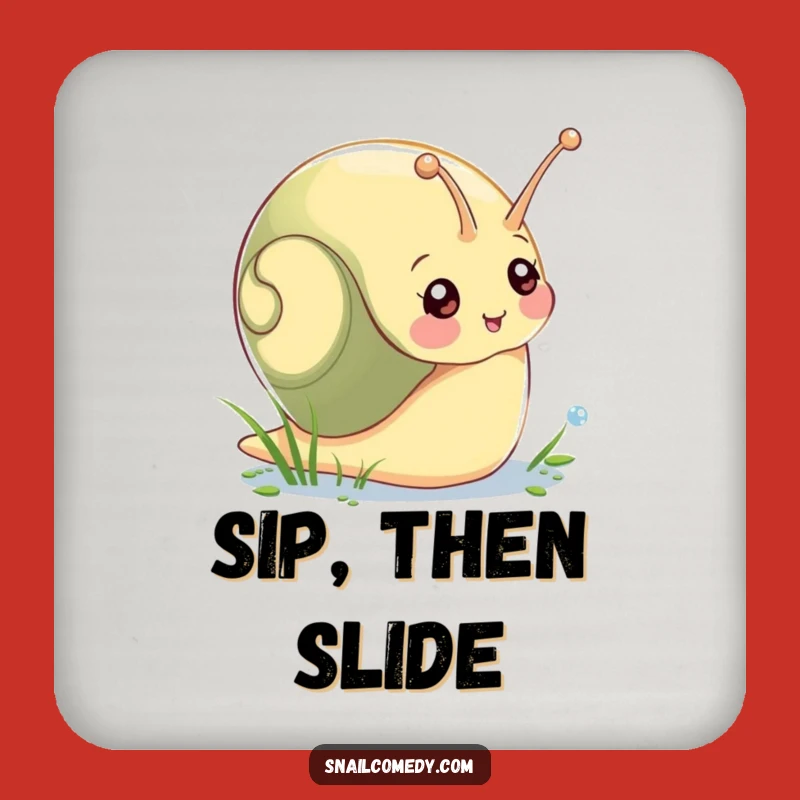 Funny Snail Morning Dew Drink Coaster - Cute Cartoon Snail Table Protector, Perfect Funny Gift