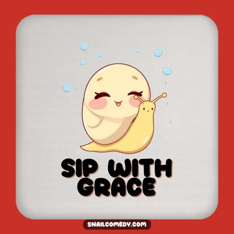 Funny Winking Snail Coaster Set - Hilarious Juggling Dewdrops Table Gift