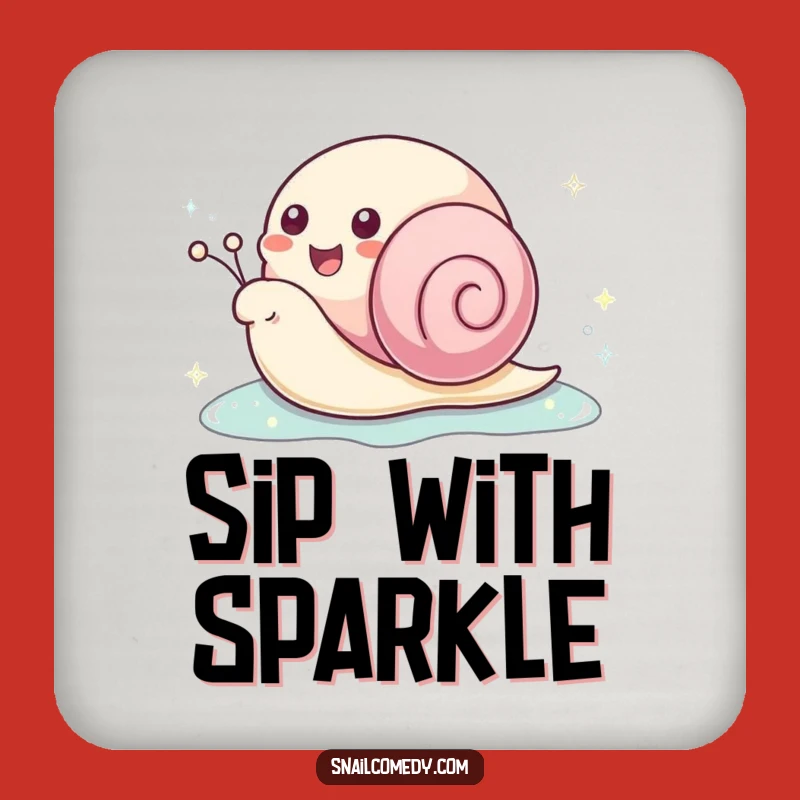 Funny Kawaii Snail Sparkle Coaster: Protect Surfaces With Joyful Trails