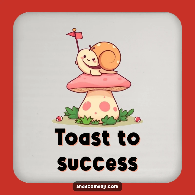 Funny Waving Snail Coaster: Happy Kawaii Celebration Protection