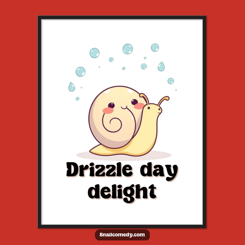 Funny Kawaii Snail Juggling Poster: Cheerful Cartoon Mollusk Art Perfect Gift