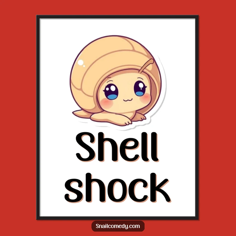 Funny Peeking Snail Poster: Curious Kawaii Art for Walls