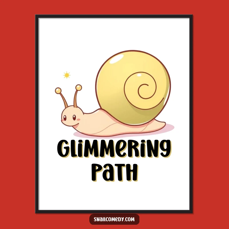 Funny Snail Poster: Joyful Shimmering Trail Art Print