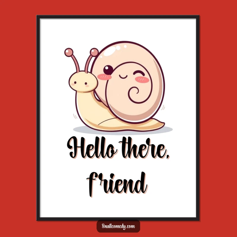 Funny Kawaii Snail Antennae Poster: Brighten Your Walls With Playful Art