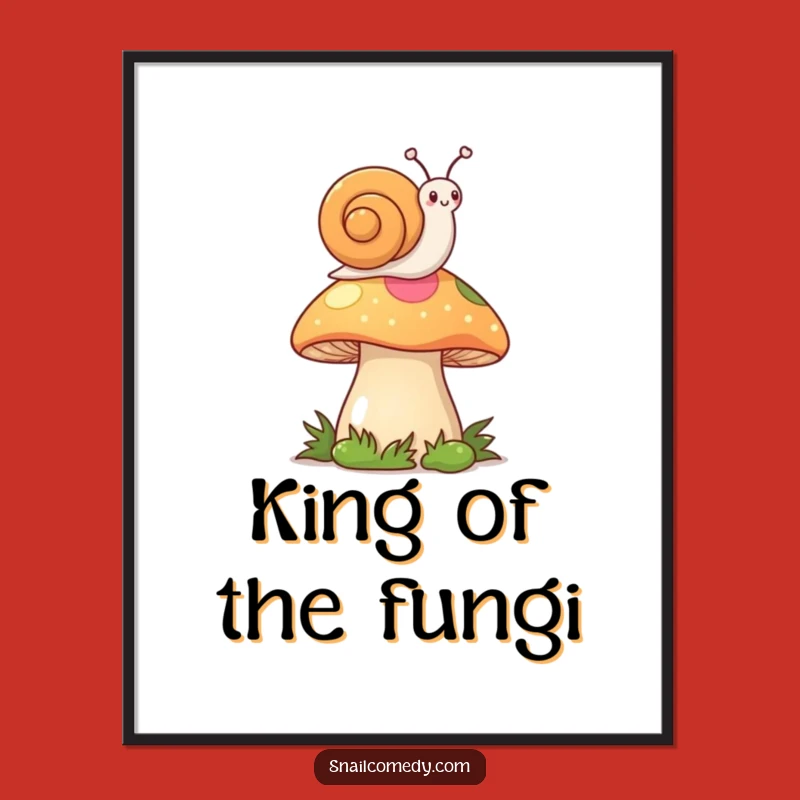 Funny Kawaii Snail Poster: Waving Flag Snail Art, Joyful Funny Gift