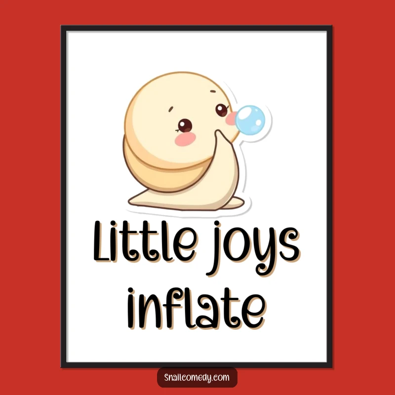 Funny Baby Snail Bubble Poster: Decorate with Adorable Fun, Whimsical Art
