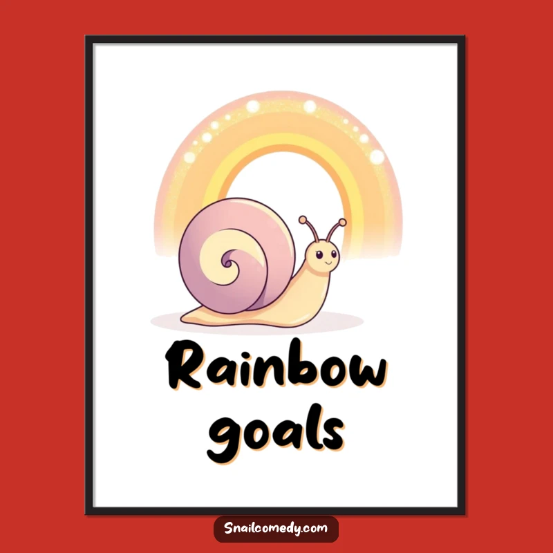 Funny Snail Rainbow Poster: Colorful Wonder Art, Decorate with Joy!