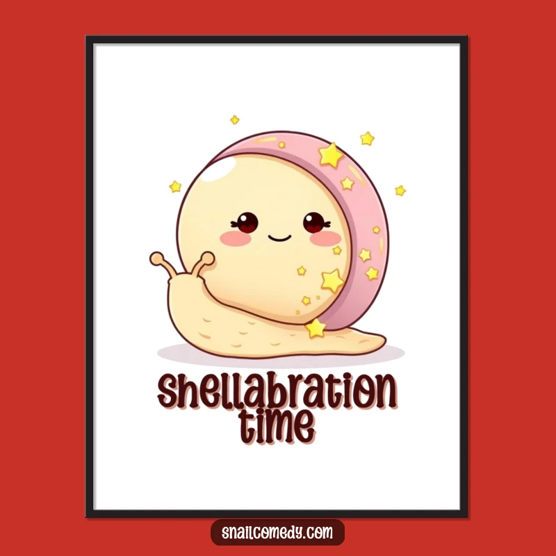 Funny Starry Snail Poster - Glowing Shell Art, Dreamy Wall Decor Gift