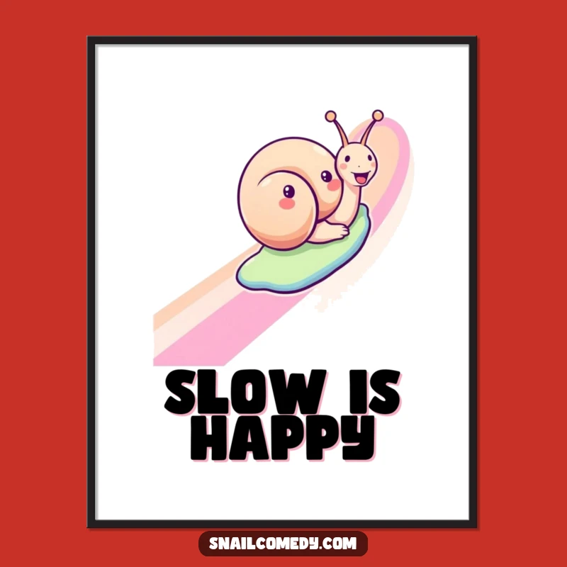 Funny Snail Poster: Joyful Wall Art for a Cheerful Home