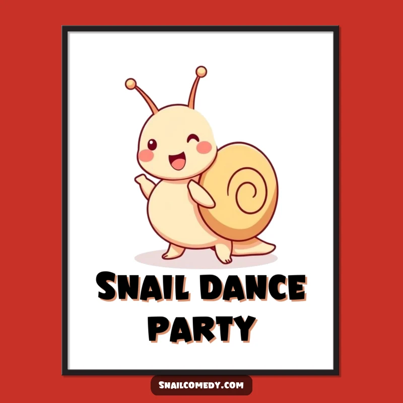 Funny Dancing Snail Poster - Joyful Jig Art, Wiggling Decor, Unique Gift