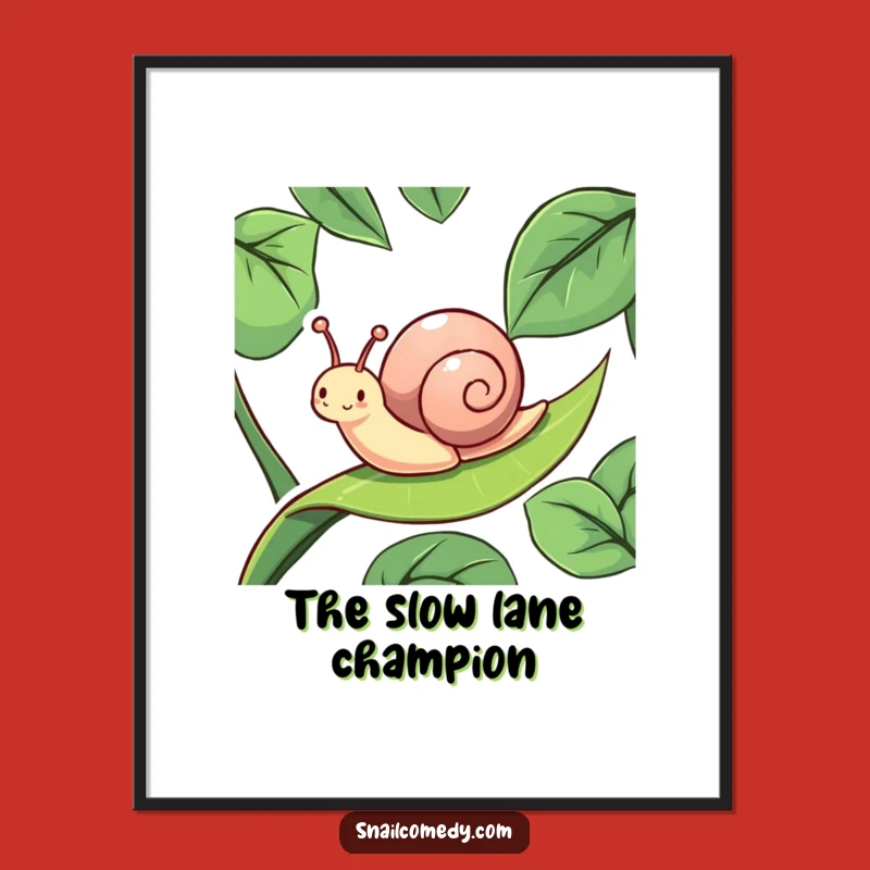Funny Snail Leaf Slide Poster: Decorate with This Hilarious Snail Art!