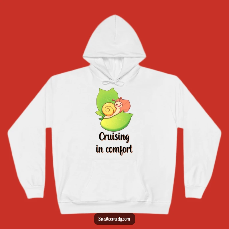 Funny Happy Snail Hoodie: Cozy Leaf Ride - Warm & Hilarious Gift