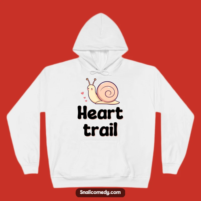 Cozy Funny Kawaii Snail Heart Trail Hoodie - Warm Comfort & Loving Gift