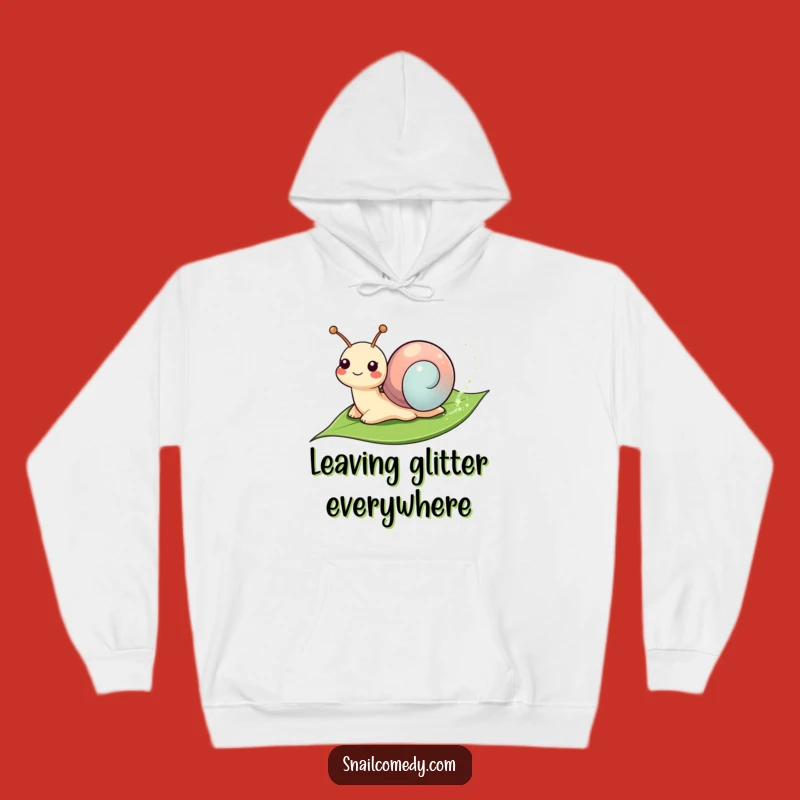 Funny Smiling Snail Sparkle Hoodie - Cozy Magical Apparel