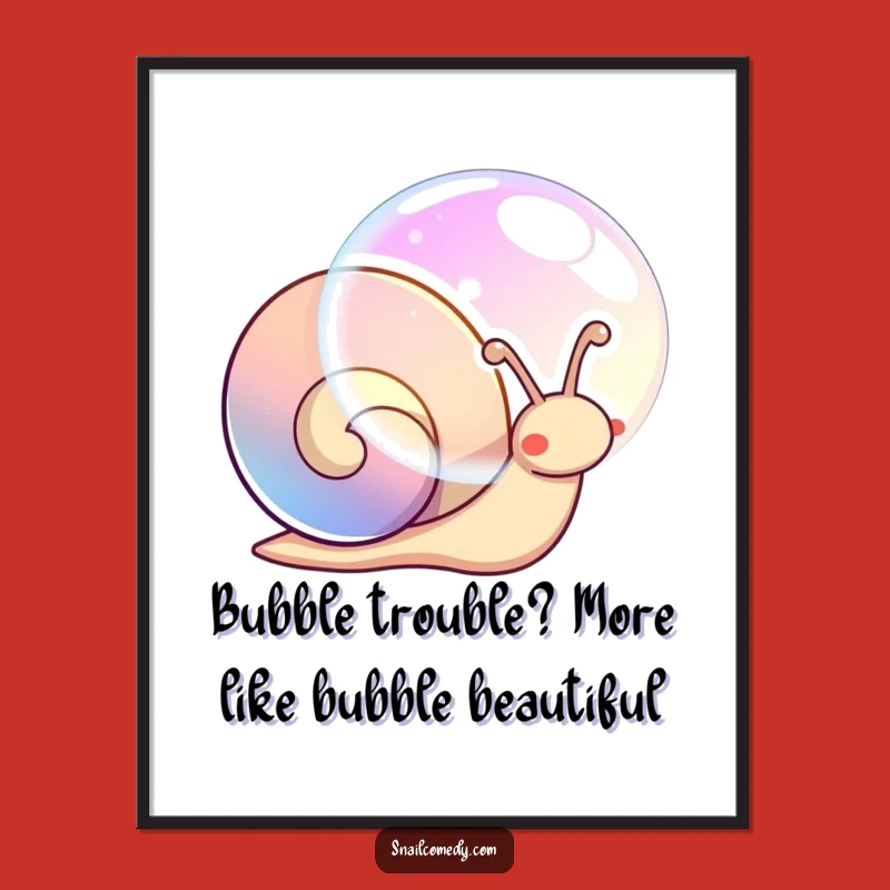 Funny Free Printable Wall Art: Kawaii Snail Bubble - Whimsical Downloadable Decor!