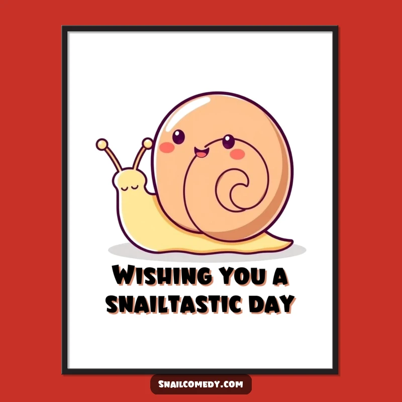 Free Printable Wall Art: Waving Snail - Funny Downloadable Decor!