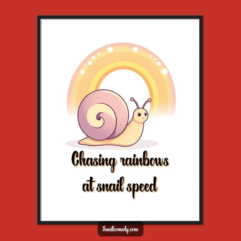 Funny Free Printable Wall Art: Snail & Rainbow Magic, Whimsical Downloadable Decor