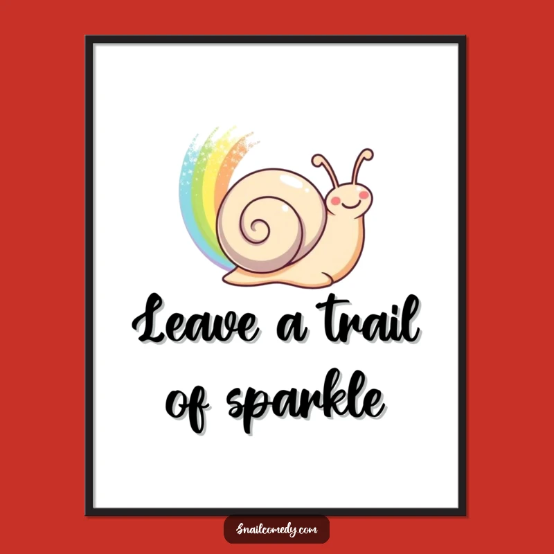 Free Printable Wall Art: Snail's Rainbow Trail - Funny Downloadable Decor for a Colorful Home!