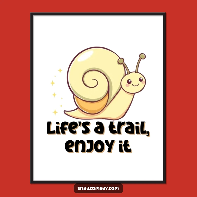 Funny Free Printable Wall Art: Playful Snail Sparkle Trail - Downloadable Art Gift