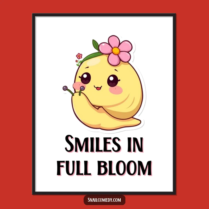 Adorable Free Printable Wall Art: Kawaii Snail Flower Hat Downloadable Decor