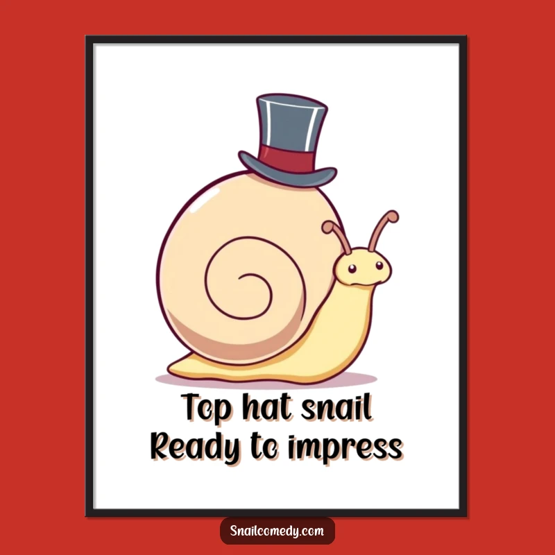 Free Printable Wall Art: Funny Snail Top Hat, Hilarious Downloadable Decor
