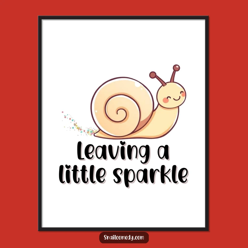 Whimsical Free Printable Wall Art: Kawaii Snail Glitter Trail Downloadable Decor