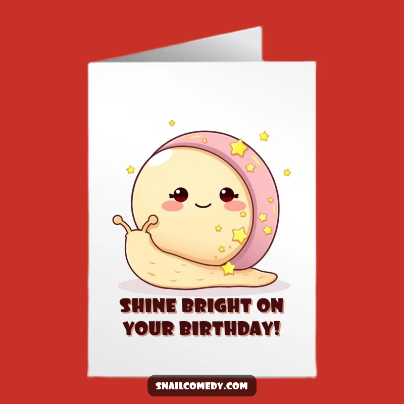 Free Printable Birthday Card: Smiling Star Snail, Funny Downloadable Gift