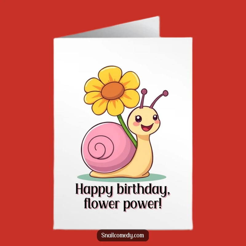 Free Printable Joyful Snail Flower Birthday Card - Whimsical Downloadable Gift for All Ages