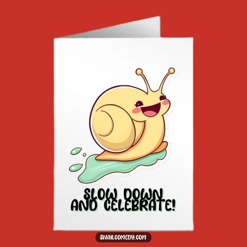 Free Printable Kawaii Snail Birthday Card: Zooming Fun Downloadable Gift