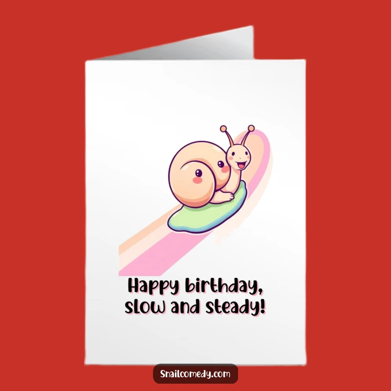 Free Printable Rainbow Snail Birthday Card: Joyful, Funny Downloadable Gift