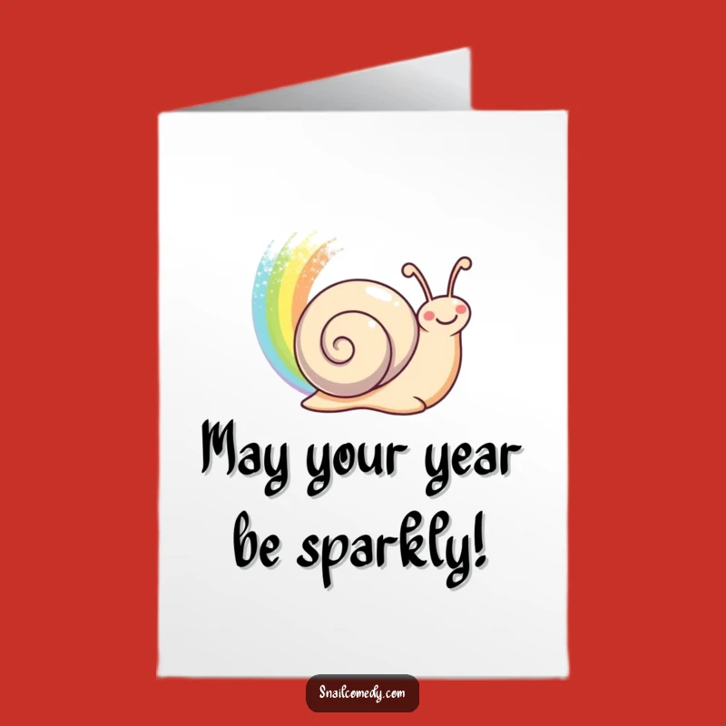 Free Printable Birthday Card: Rainbow Trail Snail's Joy - Funny Downloadable Gift for a Colorful Celebration!