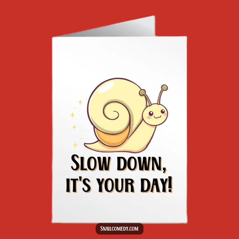 Free Printable Birthday Card: Funny Snail Sparkle Trail - Instant Download Gift