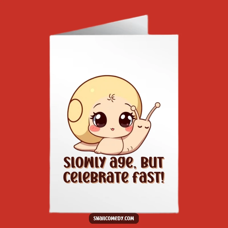 Free Printable Birthday Card: Curious Snail Peeking, Funny Downloadable Gift