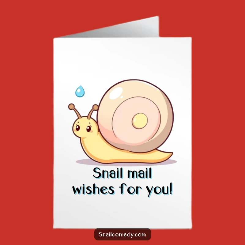 Free Printable Birthday Card: Shy Snail Dewdrop Gift Funny Downloadable Greeting