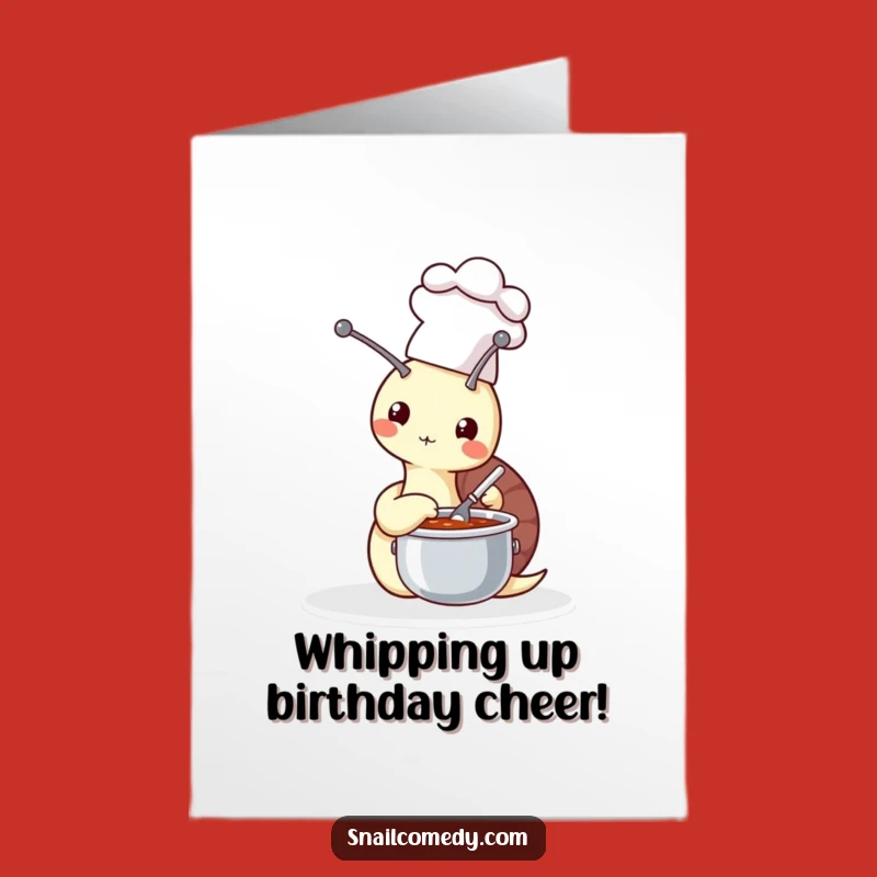 Free Printable Birthday Card: Snail Chef, Funny DIY Downloadable Gift Idea