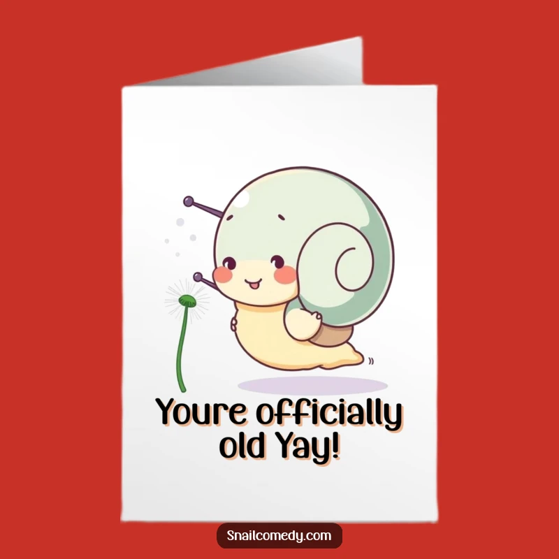 Free Printable Birthday Card: Funny Snail Race, Hilarious Downloadable Gift for Him or Her
