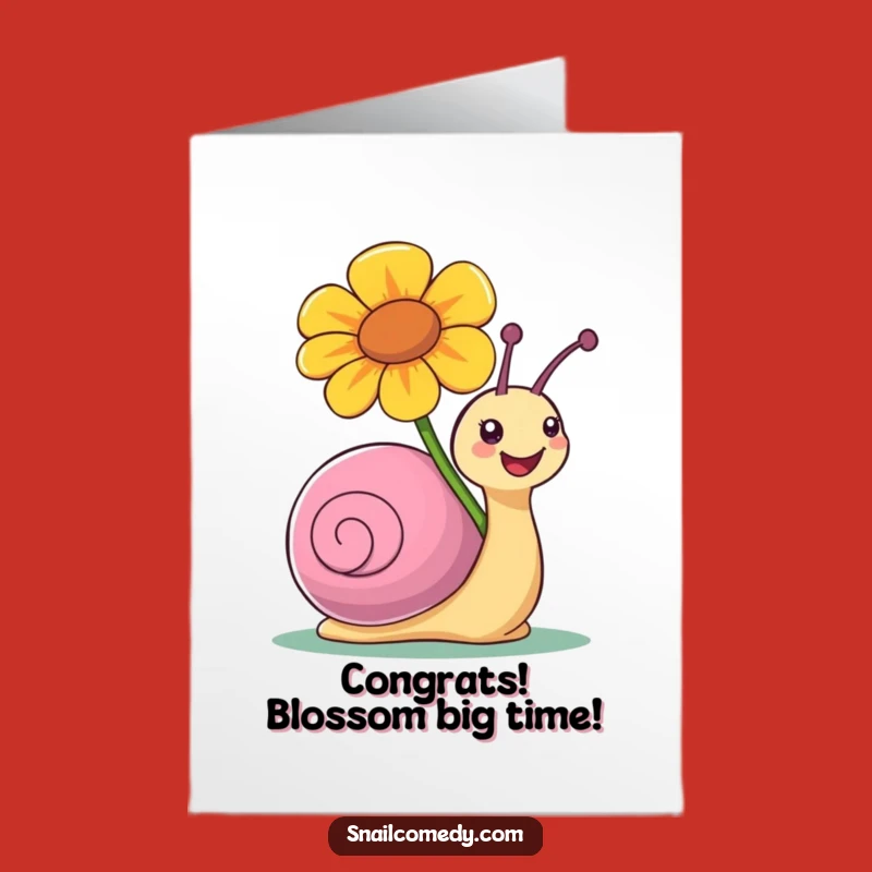 Free Printable Joyful Snail Flower Congrats Card - Cheerful Downloadable Greeting for Success