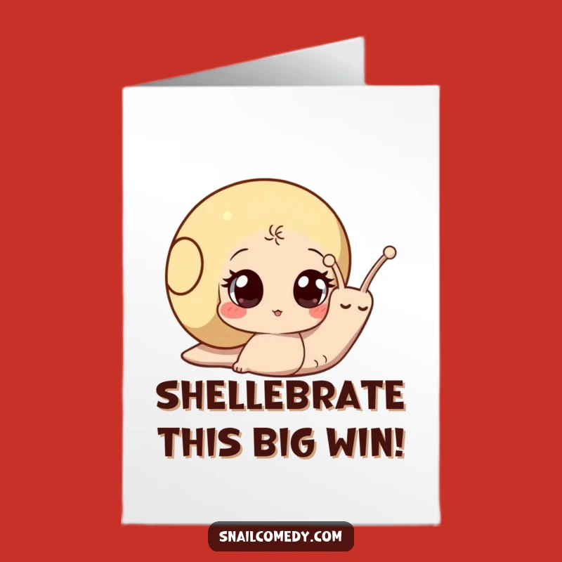 Free Printable Congrats Card: Curious Snail Peeking, Funny Downloadable Gift