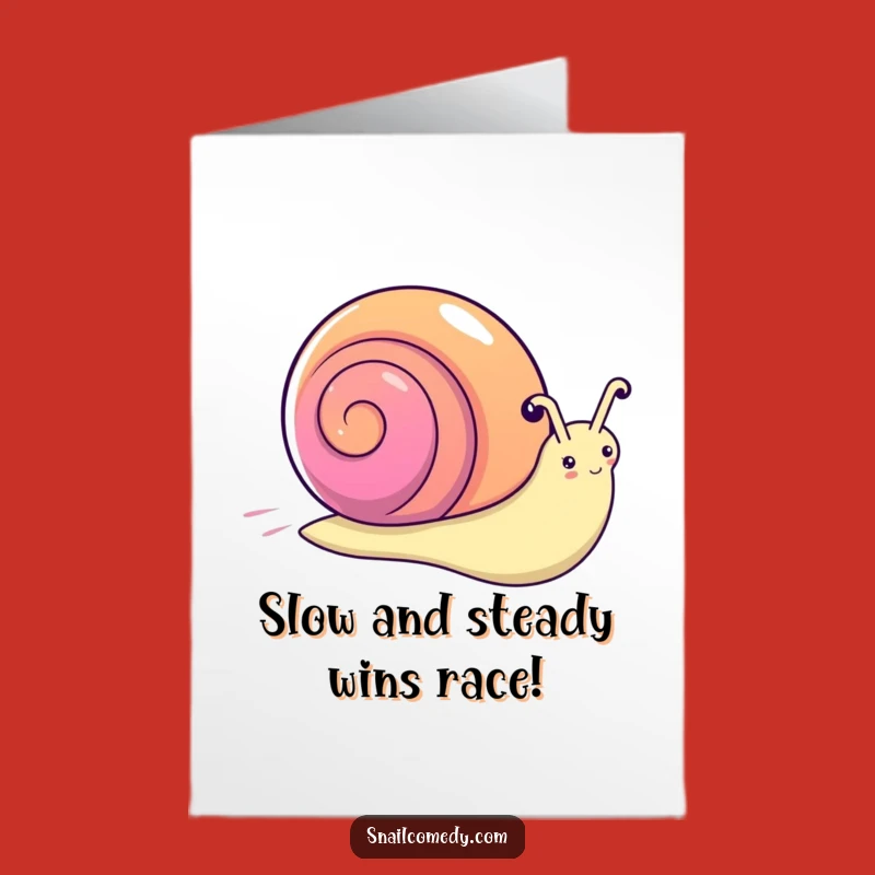 Free Printable Congrats Card: Rainbow Snail, Fast Downloadable Greeting for Big Wins!