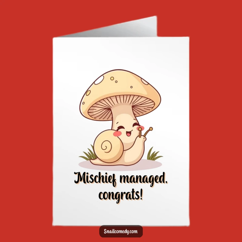 Free Printable Congratulations Card: Snail's Mischievous Win Giggle!