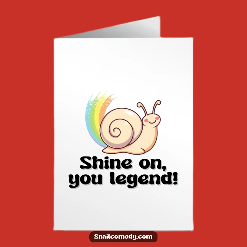 Free Printable Congrats Card: Rainbow Trail Snail's Success - Funny Downloadable Greeting for Winners!