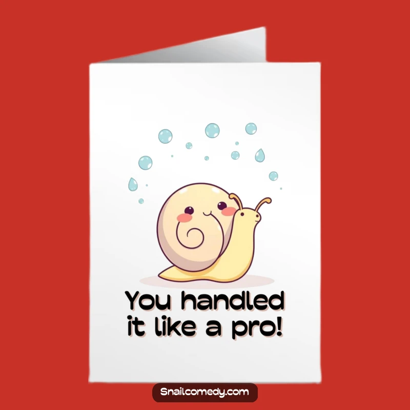Free Printable Congrats Card: Juggling Snail, Cheerful Downloadable Greeting for Success!