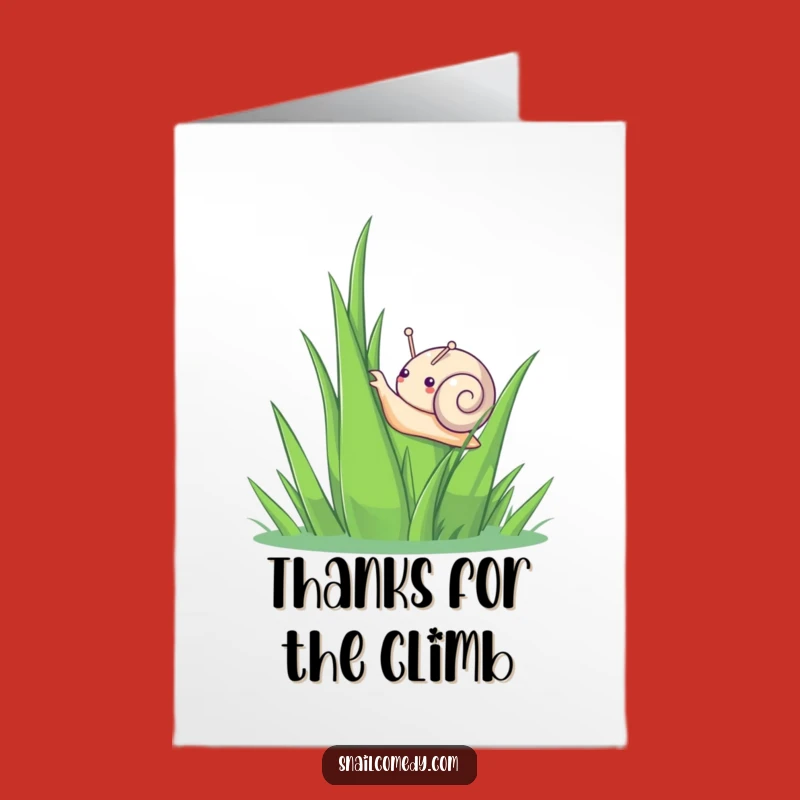 Free Printable Thank You Card: Funny Kawaii Snail's Grass Journey Gratitude!