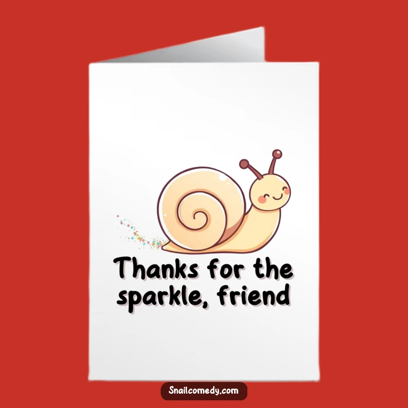 Shimmering Free Printable Thank You Card: Kawaii Snail Glitter Trail