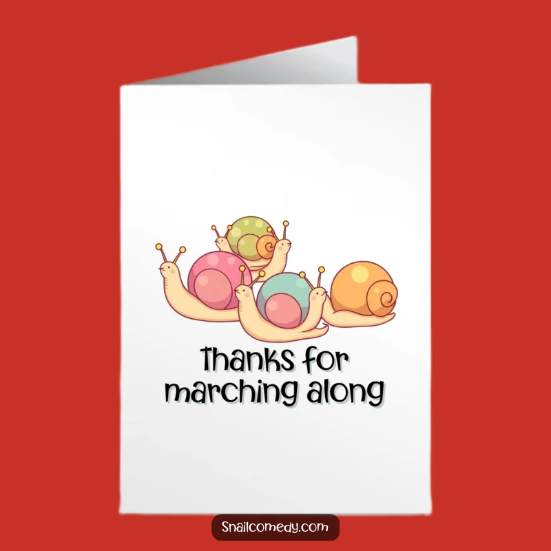 Quirky Free Printable Thank You Card: Snail Parade Thanks Downloadable